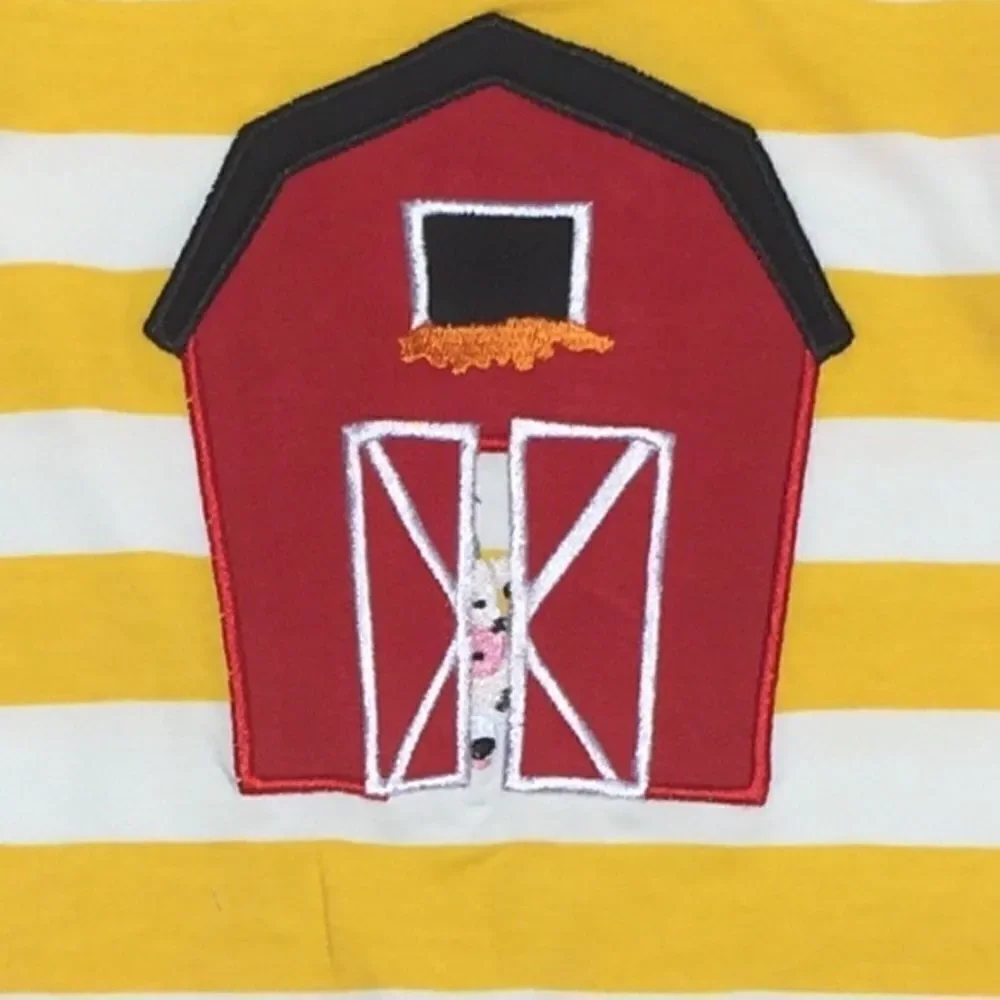 EUC Baby Infant Girl Barn Romper